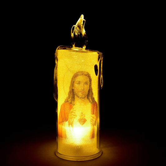 Sacred Heart Flameless Candle